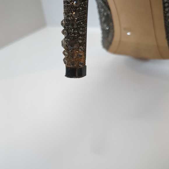 INC Ignacio womens pointed toe side zip rhinestone dark pewter boots size 7-1/2M - Picture 11 of 16